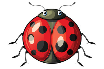 Fototapeta premium ladybug silhouette line art vector on white background