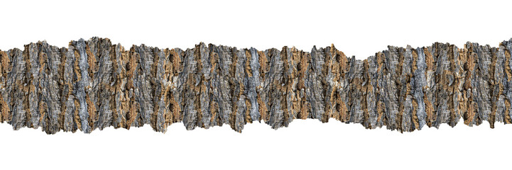 Torn Tree Bark Strips Isolated on Transparent Background Natural Rustic Border Elements © ZackZephyr