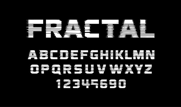 Brutalist Display Font with Ribbed Glass Distortion and Optical Line Typography