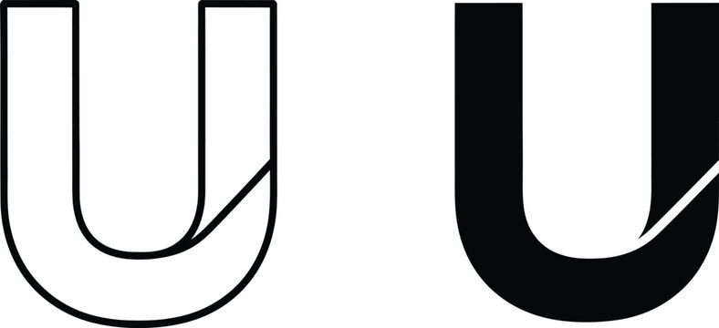 Letter u logo design elements