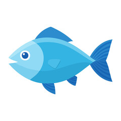 Obraz premium Flat design blue fish illustration
