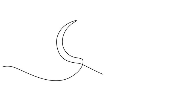 Fishing hook, minimalist line art, vector illustration, fishing equipment, simple icon 4k video