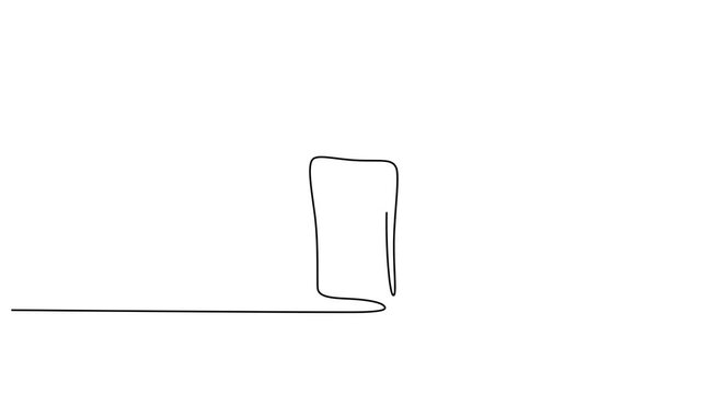Hand sanitizer bottle, continuous line drawing, simple icon, hygiene product 4k video