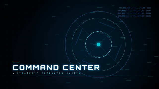 Futuristic Command Center Digital Interface for Strategic Overwatch System