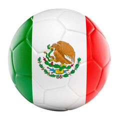 Plakat Mexico national flag soccer ball 3d
