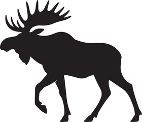 Fototapeta premium Majestic Moose Silhouette Wildlife Vector 