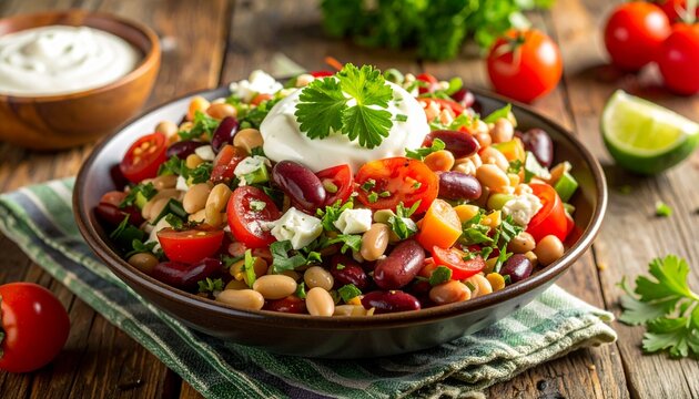 Veganer Salat mit Kidneybohnen