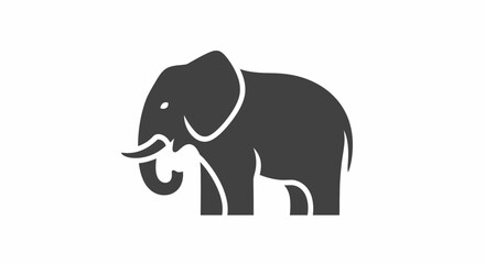 Fototapeta premium Black silhouette of an elephant.
