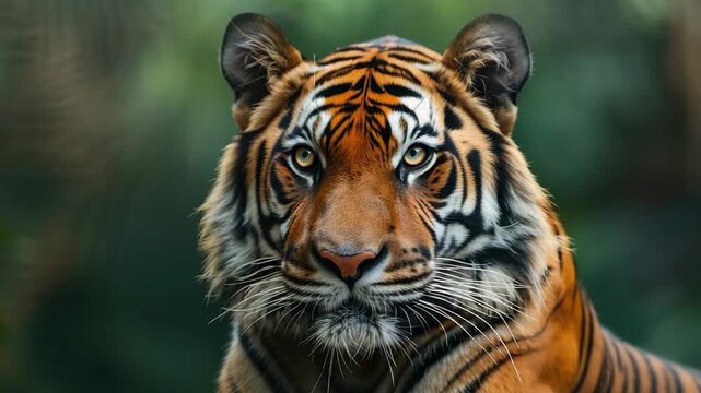 Majestic tiger with piercing eyes in natural habitat