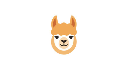 Cartoon llama face closeup illustration. © kancil