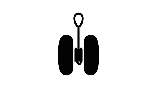 Classic Black Yo Yo Toy Icon Isolated on White Background.