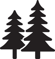 Obraz premium Pine Tree Silhouette Collection Isolated on White Background Vector Design