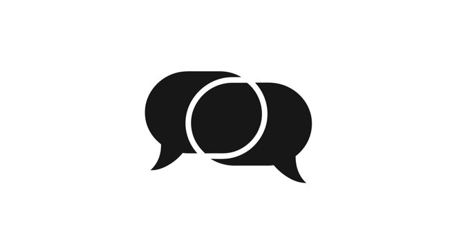 Black speech bubbles with white circle.