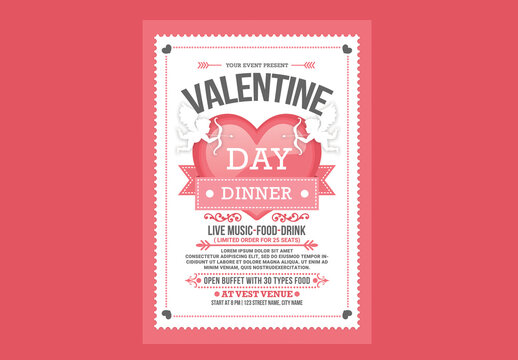 Valentines Day Dinner Flyers
