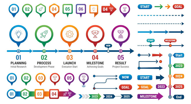 Infographic elements for project management and planning