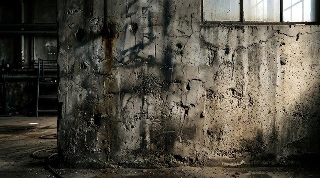 Abandoned industrial building interior wall.