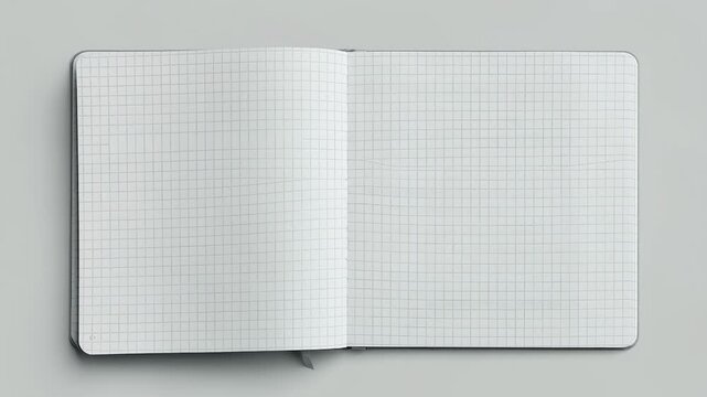 Medium shot focusing on graph ruled notebook interiors displaying precise square grids perfect for technical drawings math and design planning