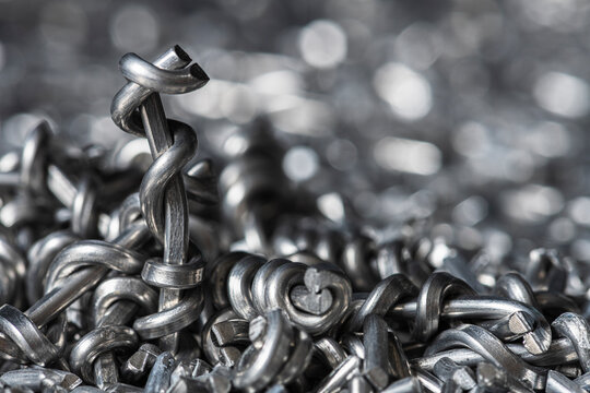 Aluminum wire cuttings prepared for recycling. Industrial concept of nonferrous metal recovery, secondary raw materials, sustainability, and circular economy in metal processing industry