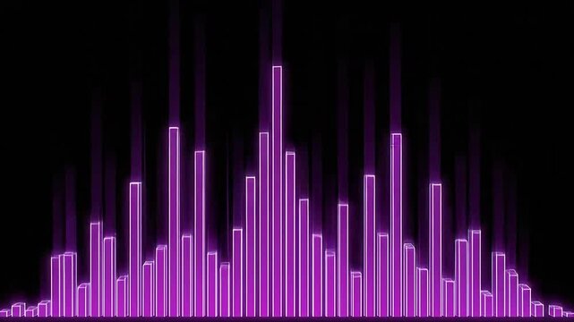 Vibrant purple sound wave graphic illustration.