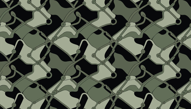 Abstract Tech Geometric Camouflage Seamless Pattern Background