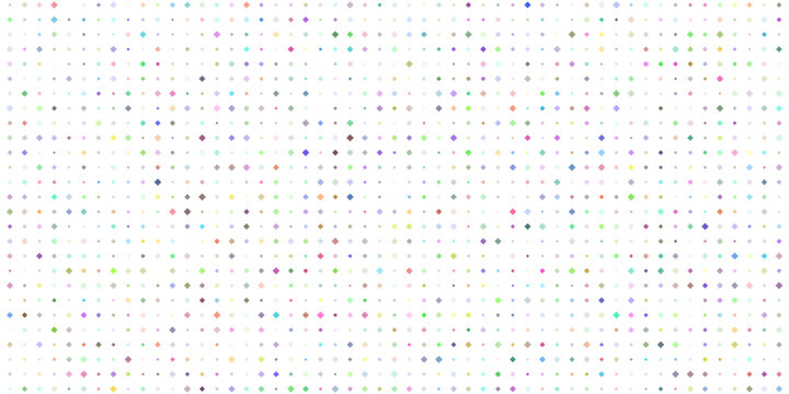 A chaotic mosaic of rounded square tiles in a vibrant and random color palette across the entire frame