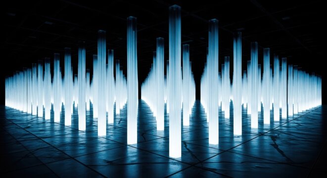 Sound wave, audio spectrum, blue light, equalizer, music visualization