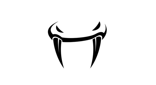 Black graphic vampire fangs illustration.