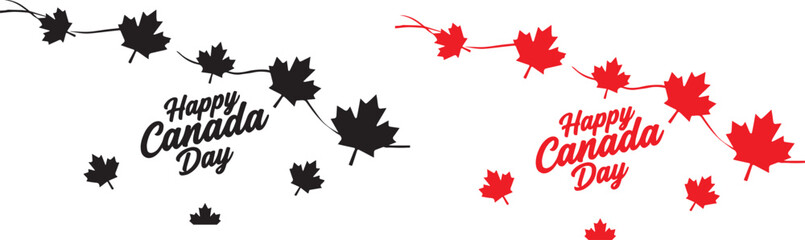 Canada day celebration with maple leaves and festive greetings © Ranjit