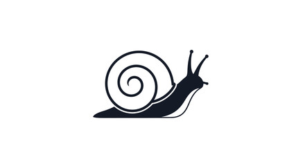 Black Snail Icon Side View Silhouette. © Ahmad