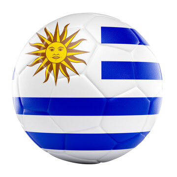 Uruguay soccer ball 3d isolated