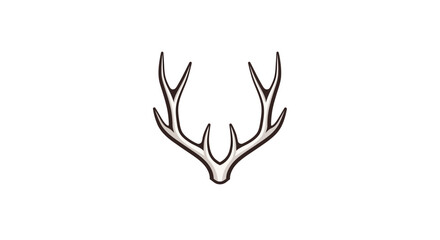 Deer Antlers Isolated on White Background. © Kueuh