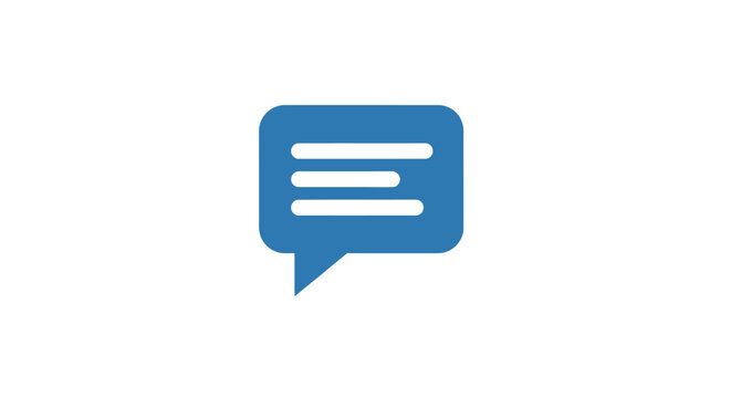 Blue speech bubble icon symbol.