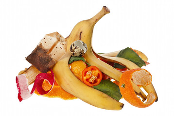 Naklejka premium Organic Kitchen Waste and Food Scraps for Composting