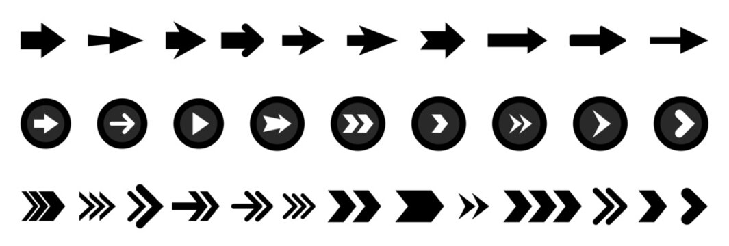 Arrow vector design illustration in SVG format with clean modern style, editable directional icon set for UI navigation, infographic elements, and graphic design projects.