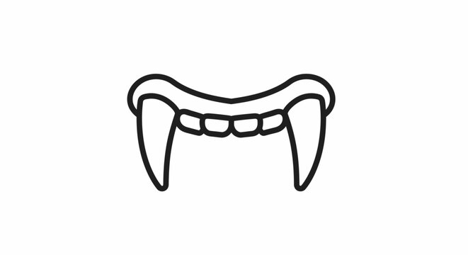 Dental illustration of vampire fangs teeth.