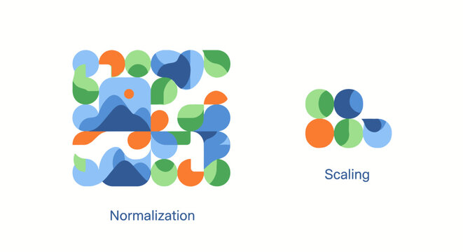 Data Normalization and Scaling Abstract Vector Concept for Machine Learning and Statistics