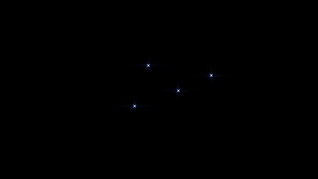 Twinkling stars animation,white cartoon,vector, doodles style stars blinking,Elegant twinkle star glitter sparkle 4K animation,light effect trail magic sparkling effects on black screen