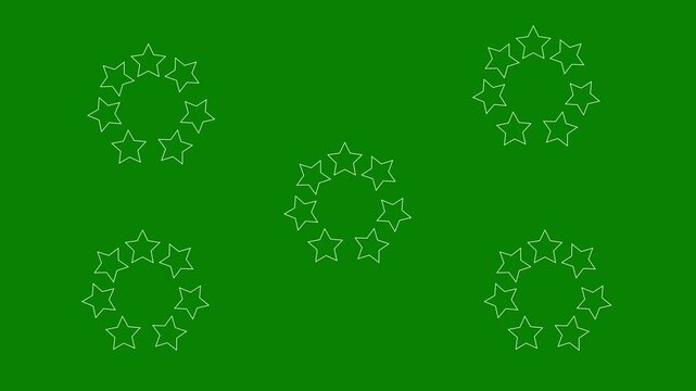 Twinkling stars animation,sparkling white glowing particles with flashes and dots, animation on green screen background.magic flash and motion design. 4k resolution
