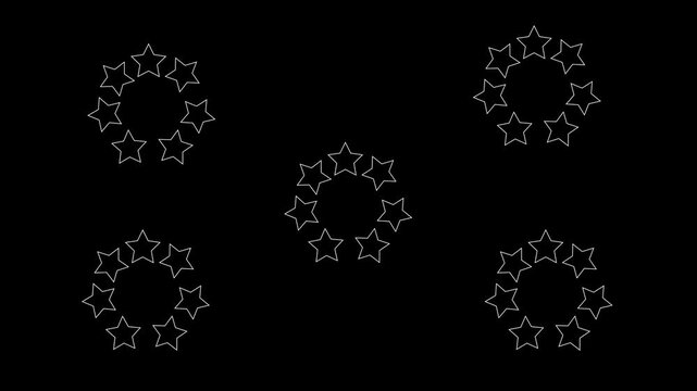 Twinkling stars animation,sparkling white glowing particles with flashes and dots, animation on black screen background.magic flash and motion design. 4k resolution