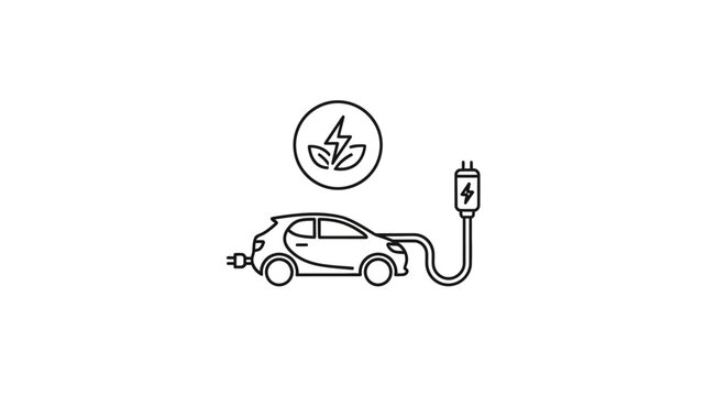 Electric car charging station symbol.