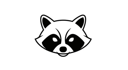 Raccoon Face Closeup Black White. © Asryaa