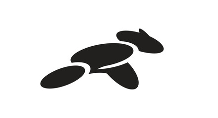 Turtle Silhouette Swimming Ocean Water. © Asryaa