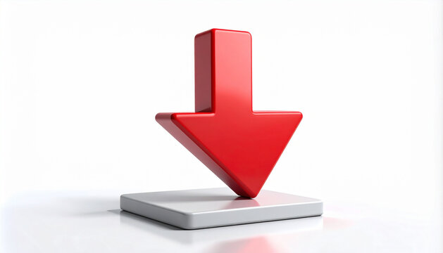 Loss arrow icon isolated on white background