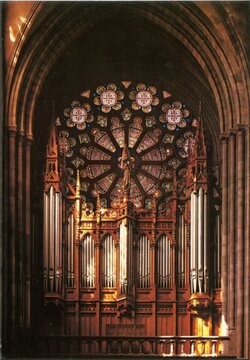 CATHEDRALE DE CLERMONT-FERRAND.GRANDES ORGUES DE TRIBUNE 42 JEUX.DUCROQUET ET J.MERKLIN.1855 A 1876.BUFFET D'A. DE BAUDOT.FRANCE.