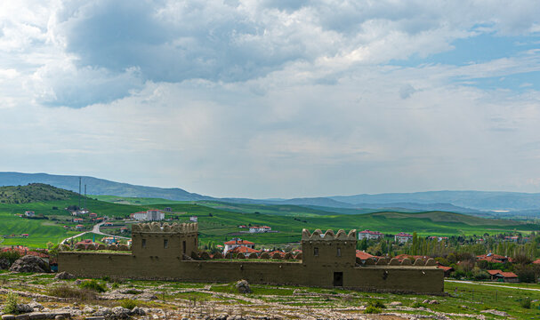 Scenic views of the archaeological remains and monumental stone walls of Hattuşa (Hattusha),  located in Boğazkale, &Ccedil;orum, this sprawling site was the fortified capital city of the Hittite Empire duri
