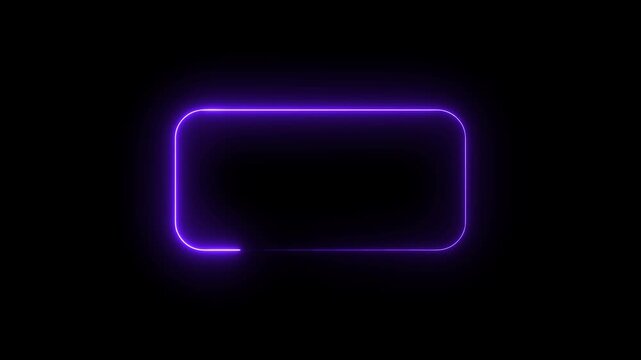 Purple Neon Glowing Rectangle Frame Animation Futuristic HUD Interface Motion Graphic Loop.4k video
