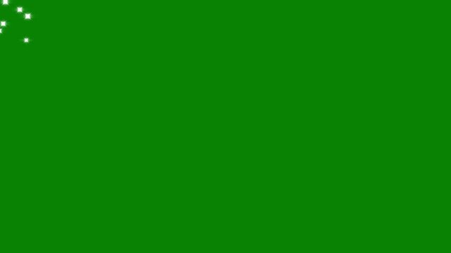 White luxury glitter light circle trail, glitter stars particles background overlay. glitter star burst glowing flat vector doodle glitter, glowing effect in seamless green screen 4K video.