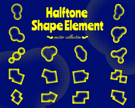 Retro Halftone Blob Shape Collection