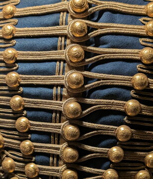 Historic Blue Military Uniform Golden Detail