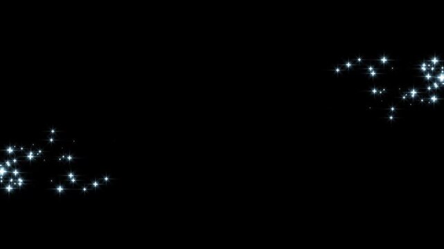White glitter star sparkles line,sparkling star dust trails, fairy dust path motion graphics, Magic sparkles glitter line stars, star line path, starlight dust line, black screen in 4k quality.
